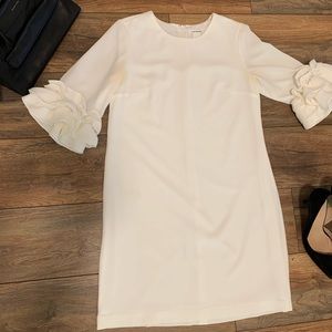 Club Monaco White Dress w/ Statement Sleeves